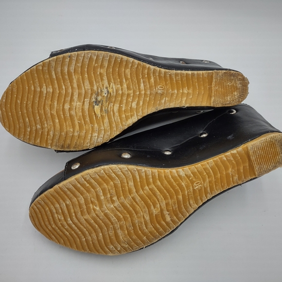 D.F Size 40 Black Leather Mule Shoes - Picture 10 of 15